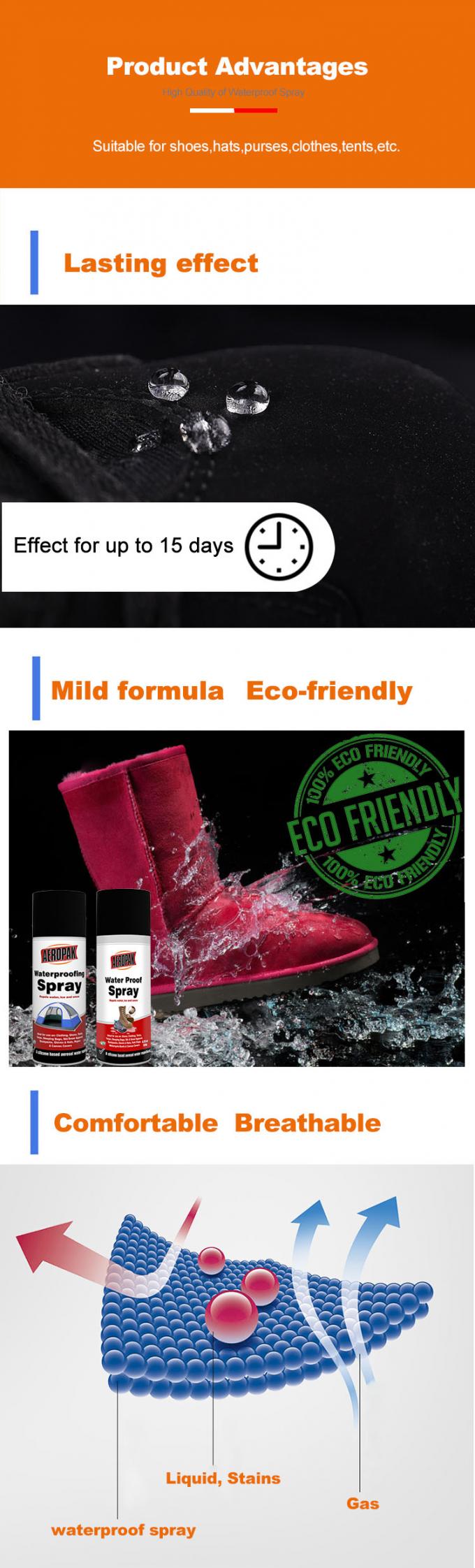 200ML লিকুইড ফ্যাব্রিক এরোপাক ওয়াটারপ্রুফ স্প্রে ISO9001 রিচ 1