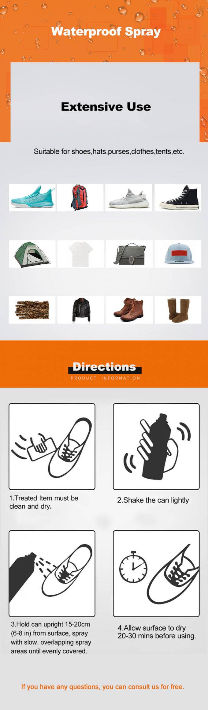 200ML লিকুইড ফ্যাব্রিক এরোপাক ওয়াটারপ্রুফ স্প্রে ISO9001 রিচ 3