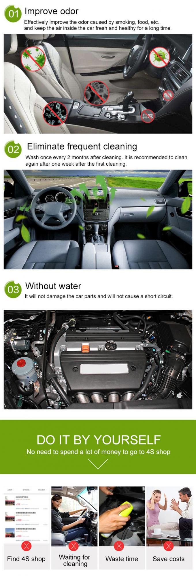 TUV সার্টিফিকেট কার এয়ার কন্ডিশনার ক্লিনিং স্প্রে 500ml 2