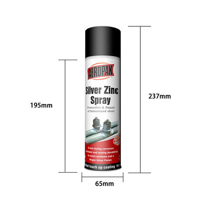 Silver And Zinc Aerosol Acrylic Spray Paint For Metal Surfaces