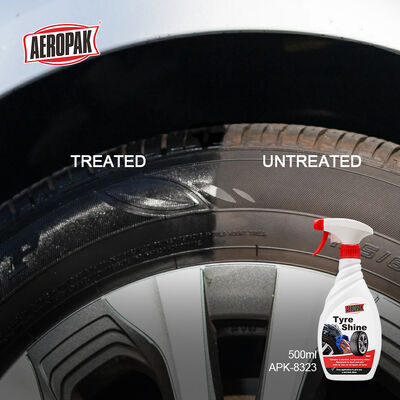 Aeropak 500ml Tire Foam Cleaner Shine Spray Restores Deep Black Color Glossy for UV Protection Car SUV Tires 3-Year