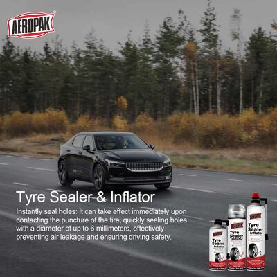 Aeropak 650ml Aerosol Emergency Tubeless Tire Inflator & Flat Tire Puncture Repair Sealer with 3-Year Expiration