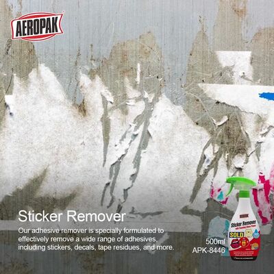 Aeropak High Quality 500ml Bottle Car Label Adhesive Glue Sticker Remover Agent Car Window Sticker Remover Cleaner Spray