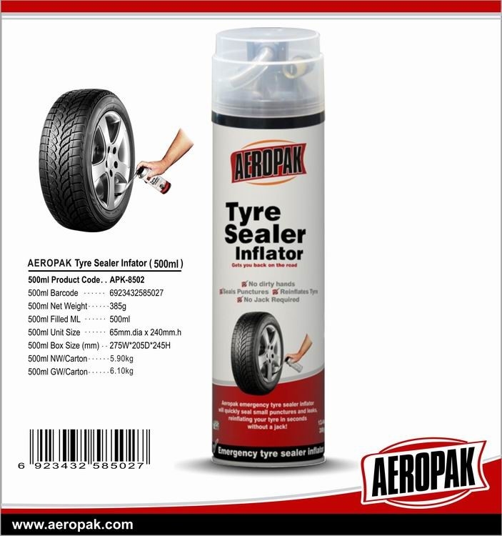 Aeropak Bike Tire Sealer And Inflator 500ml Emergency Portable Tire Repair