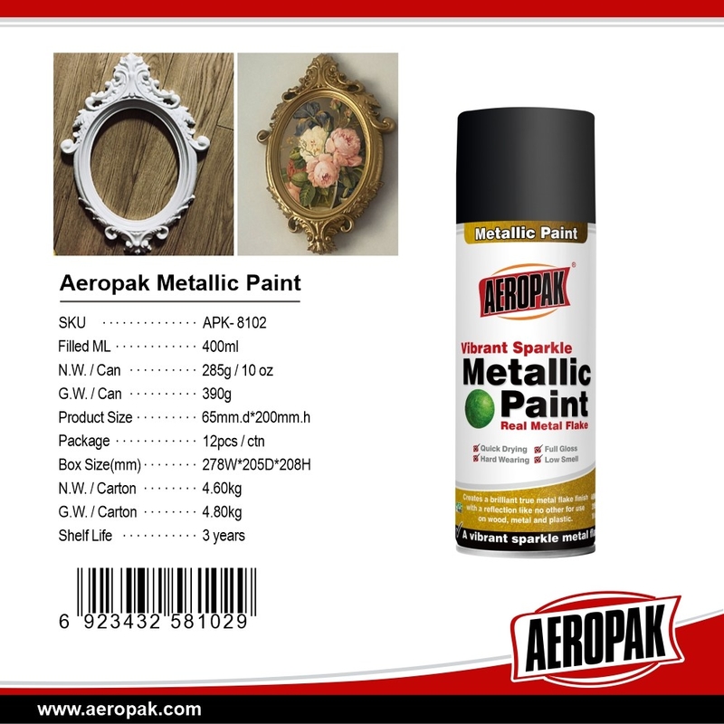 Metallic Aerosol 400ml Grey Spray Paint Acrylic Anto Vivid Effect