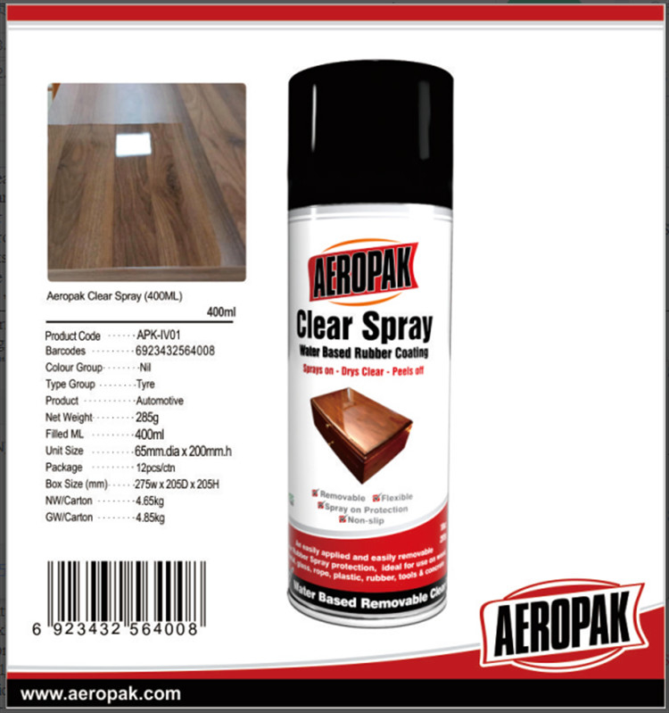 Peelable Water Based Clear Rubber Coating Spray 400ml For Furniture